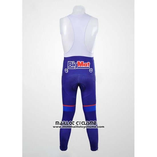2012 Maillot Ciclismo FDJ Blanc et Azur Manches Longues et Cuissard